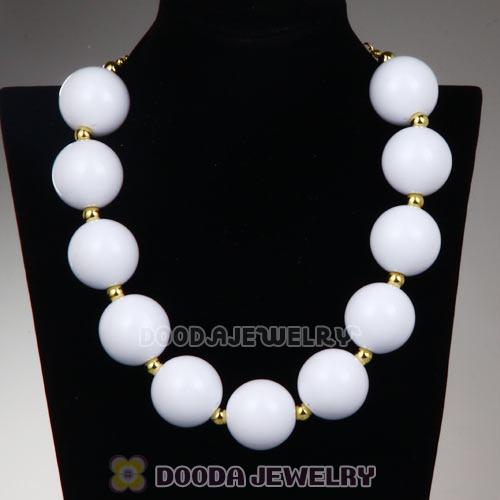 White Large Bead Necklace Wholesale