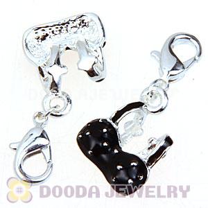 Fashion Tscharm Jewelry Silver Plated Alloy Black Bra Charms Wholesale 
