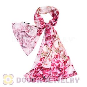 New Arrival European Mulberry Silk Scarves Digital Painting Pashmina Shawls Wholesale