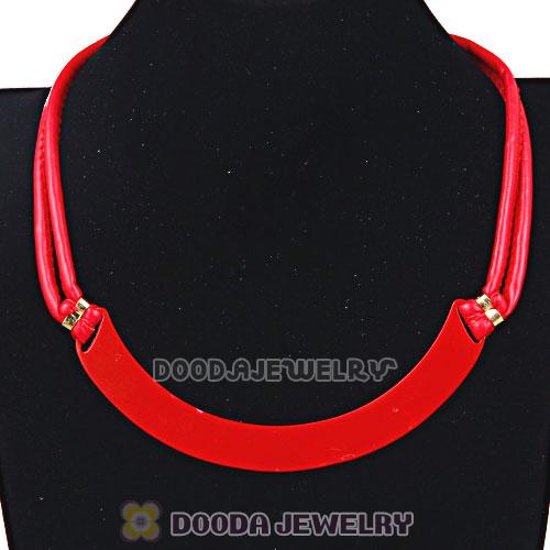 Red Leather Choker Collar Necklace For Women Wholesale