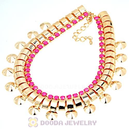 Chunky Gold Chain Resin Rhinestone Choker Collar Necklace Wholesale