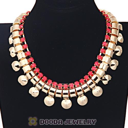 Chunky Gold Chain Resin Rhinestone Choker Collar Necklace Wholesale
