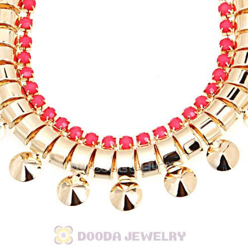 Chunky Gold Chain Resin Rhinestone Choker Collar Necklace Wholesale