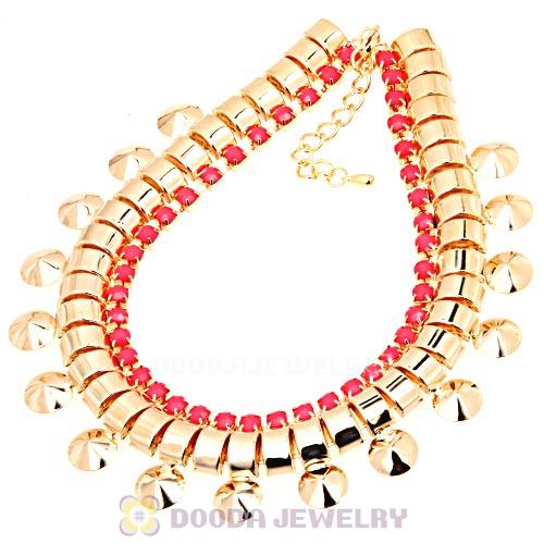Chunky Gold Chain Resin Rhinestone Choker Collar Necklace Wholesale