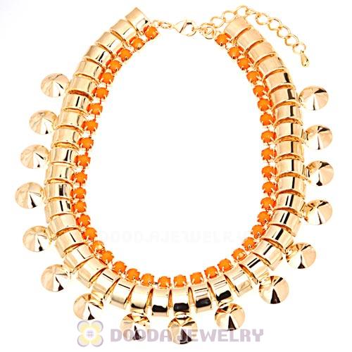 Chunky Gold Chain Resin Rhinestone Choker Collar Necklace Wholesale