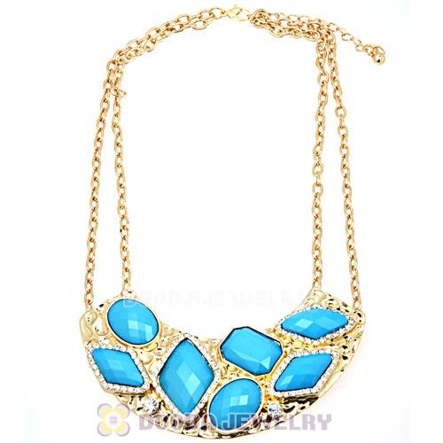 Golden Resin Geometry Crescent Choker Collar Necklace Wholesale
