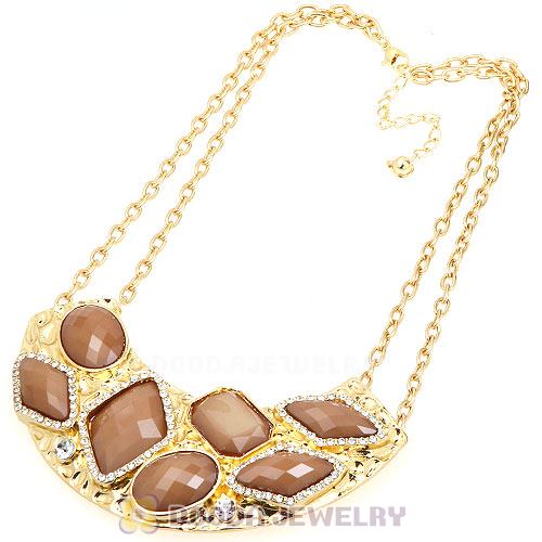 Golden Resin Geometry Crescent Choker Collar Necklace Wholesale