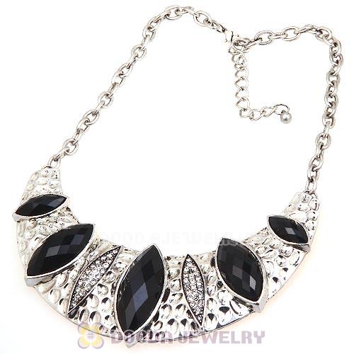 Silver Resin Geometry Crescent Choker Collar Necklace Wholesale