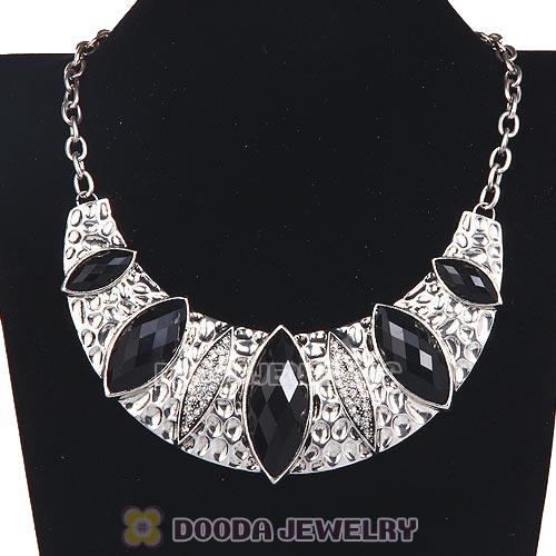 Silver Resin Geometry Crescent Choker Collar Necklace Wholesale