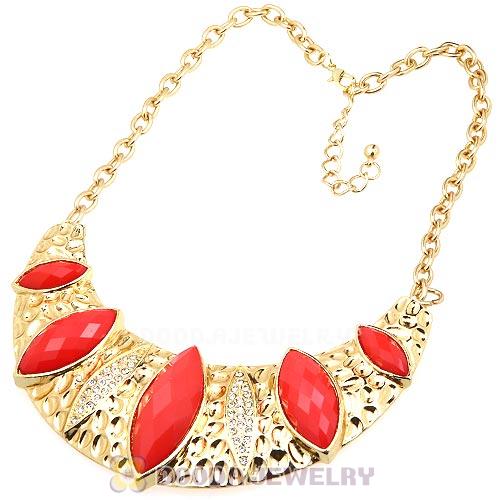 Golden Resin Geometry Crescent Choker Collar Necklace Wholesale