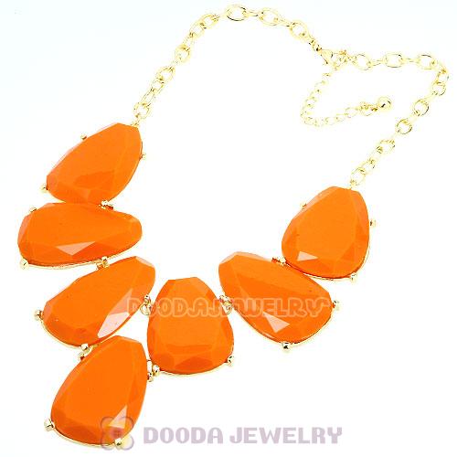 Yellow Chunky Resin Teardrop Choker Collar Necklace Wholesale