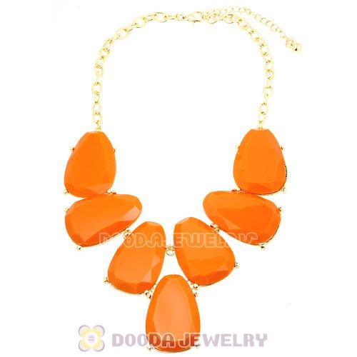 Yellow Chunky Resin Teardrop Choker Collar Necklace Wholesale