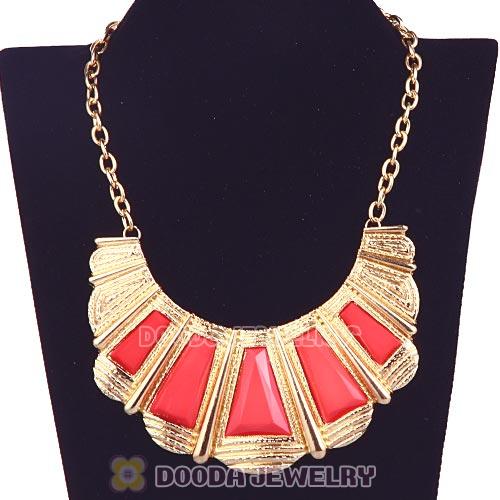 Fashion Golden Chain Resin Choker Bib Necklace Wholesale