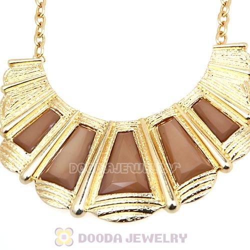 Fashion Golden Chain Resin Choker Bib Necklace Wholesale