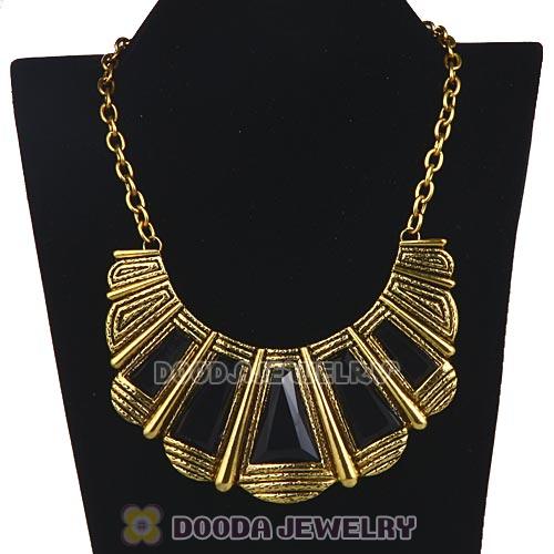 Fashion Vintage Golden Chain Resin Choker Bib Necklace Wholesale
