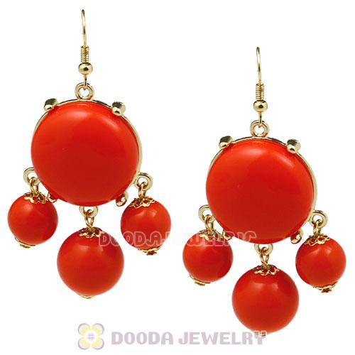 Fashion Gold Plated Drop Orange  Bubble Earrings Wholesale