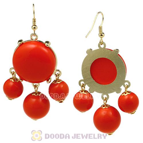 Fashion Gold Plated Drop Orange  Bubble Earrings Wholesale