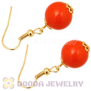 Fashion Gold Plated Orange Hoop Plastic Bubble Earrings Wholesale