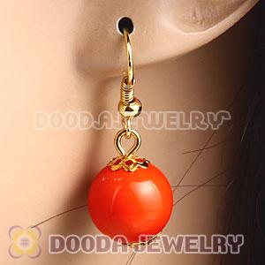 Fashion Gold Plated Orange Hoop Plastic Bubble Earrings Wholesale