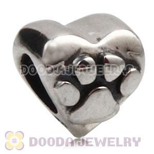 Antique Sterling Silver European Heart Dog Pawprint Charm Wholesale