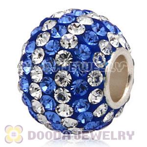 10X13 Big Charm Beads With 130pcs Austrian Crystal In 925 Silver Core