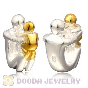 Gold Plated Sterling Silver European Paternity Charms Beads Wholesale