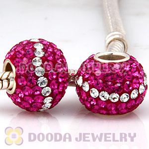 10X13 Big Charm Beads With 130pcs Austrian Crystal In 925 Silver Core