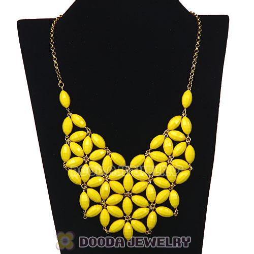 2012 New Fashion Yellow Bubble Bib Necklace Wholesale