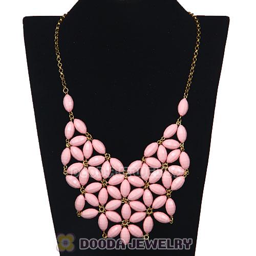 2012 New Fashion Pink Bubble Bib Necklace Wholesale