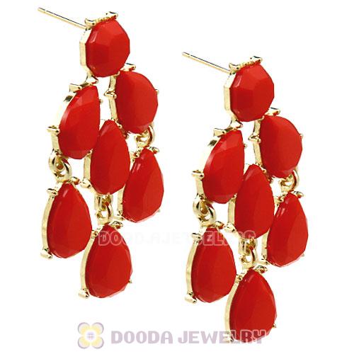 Fashion Orange Resin Drop Chandelier Bubble Earrings Wholesale