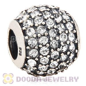 European Sterling Silver Clear Pave Lights With Crystal Austrian Crystal Charm
