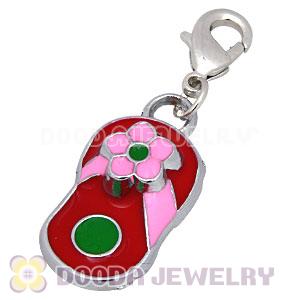 Platinum Plated Alloy Enamel European Jewelry Slipper Charms Wholesale 
