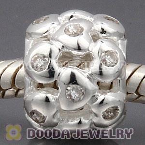 S925 Sterling Silver European Style Beads with Clear Stone