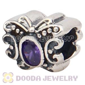 Solid Sterling Silver European Style Beads with Stone