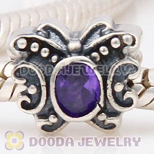 Solid Sterling Silver European Style Beads with Stone