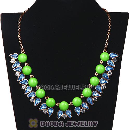 2013 New Arrival Dewdrop Crystal Olivine Resin Bubble Necklace Jewelry Wholesale