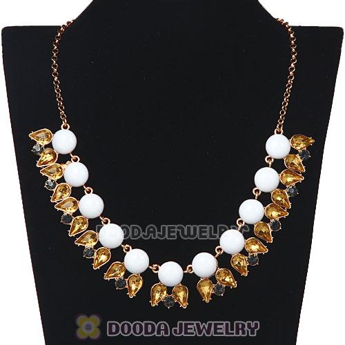2013 New Arrival Dewdrop Crystal White Resin Bubble Necklace Jewelry Wholesale