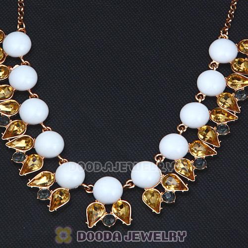 2013 New Arrival Dewdrop Crystal White Resin Bubble Necklace Jewelry Wholesale
