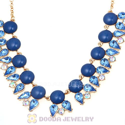 2013 New Arrival Dewdrop Crystal Navy Resin Bubble Necklace Jewelry Wholesale