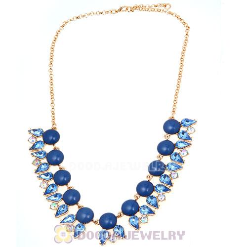 2013 New Arrival Dewdrop Crystal Navy Resin Bubble Necklace Jewelry Wholesale