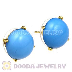 2013 Fashion Gold Plated Dark Sky Blue Bubble Stud Earrings Wholesale