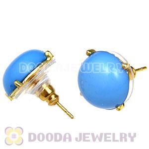 2013 Fashion Gold Plated Dark Sky Blue Bubble Stud Earrings Wholesale