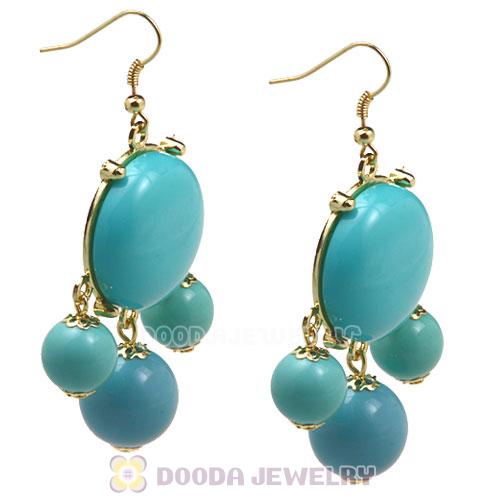 Fashion Gold Plated Drop Turquoise Bubble Earrings Wholesale