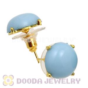 2013 Fashion Gold Plated Morning Sky Blue Bubble Stud Earrings Wholesale