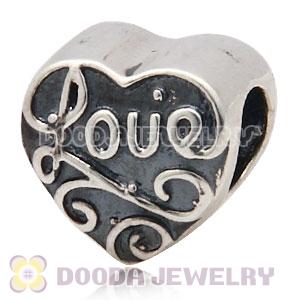 Solid Sterling Silver European Style Love Beads and Charms