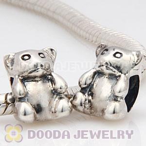 Solid Sterling Silver European Style Bear Beads and Charms