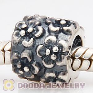 Solid Sterling Silver Charm Jewelry Beads flower to flower
