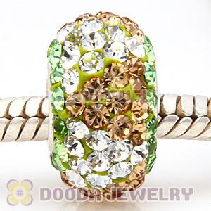 European silver beads with 90 crystal rhinestones Austrian crystal European beads