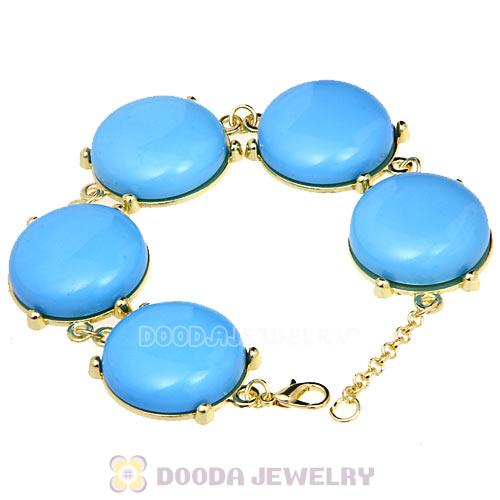 Cheap Resin Bead Orange Dark Sky Blue Bracelets Wholesale