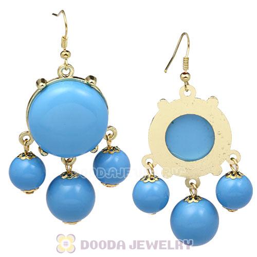 Fashion Gold Plated Dark Sky Blue Orange  Bubble Earrings Wholesale